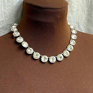 J.CREW Brass Plated Clear Crystal Necklace 18"